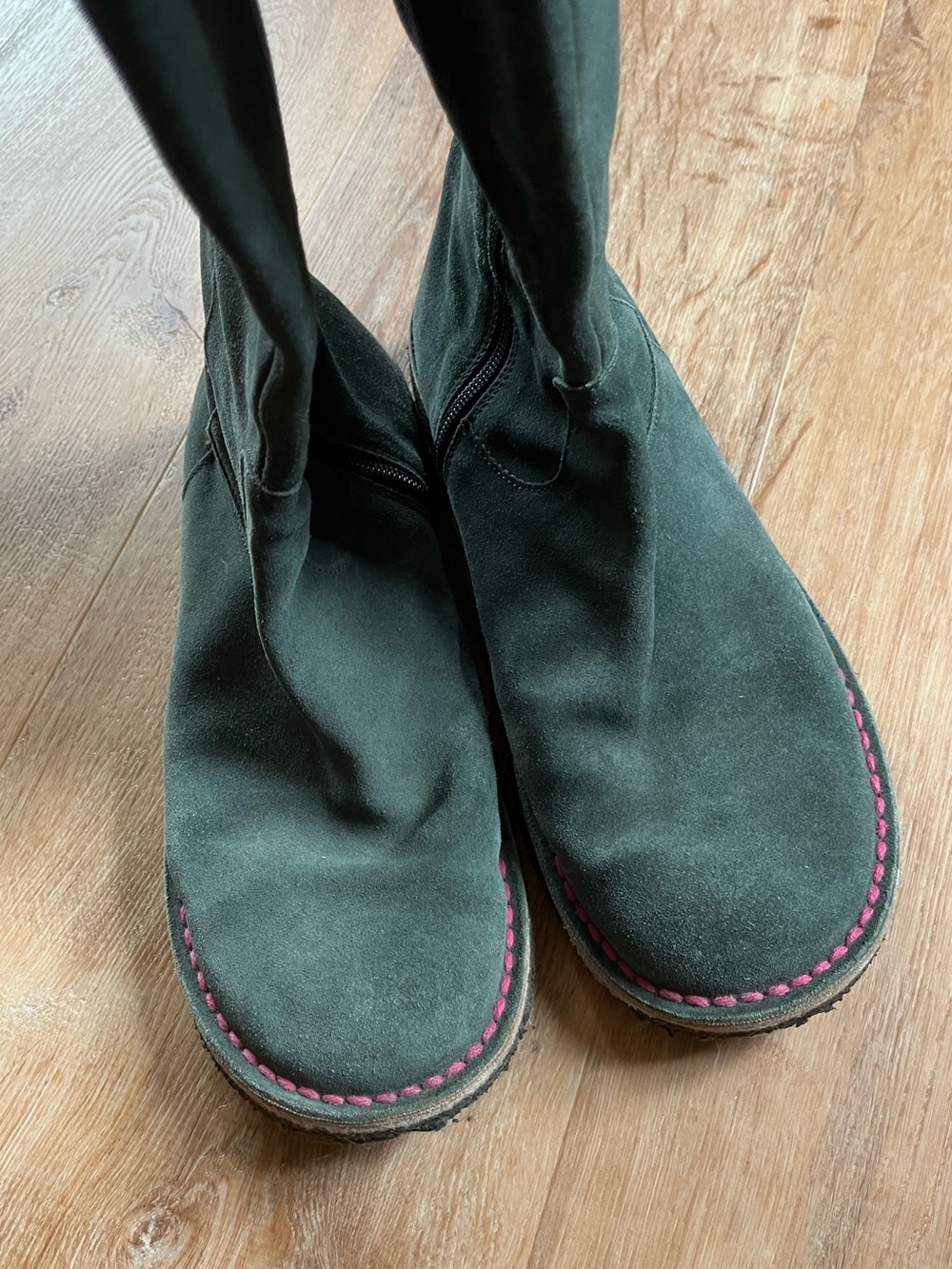 Camper Blue Leather Mid-Calf Zip Boots - Picture 2 of 9